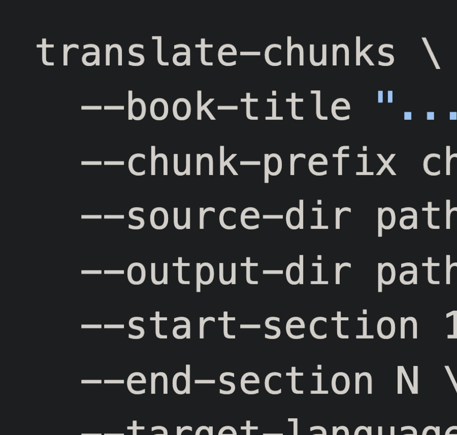 Book translation CLI
